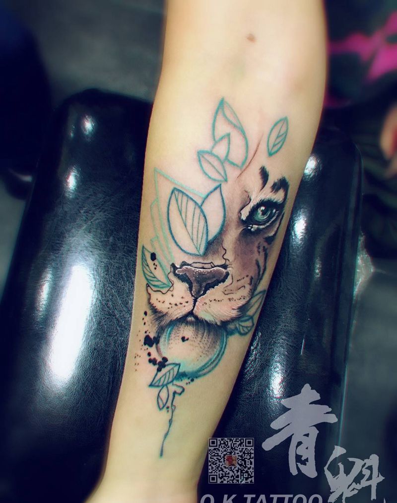 清新水彩纹身图片