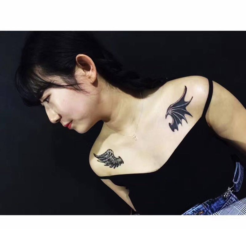天使与恶魔翅膀纹身图片