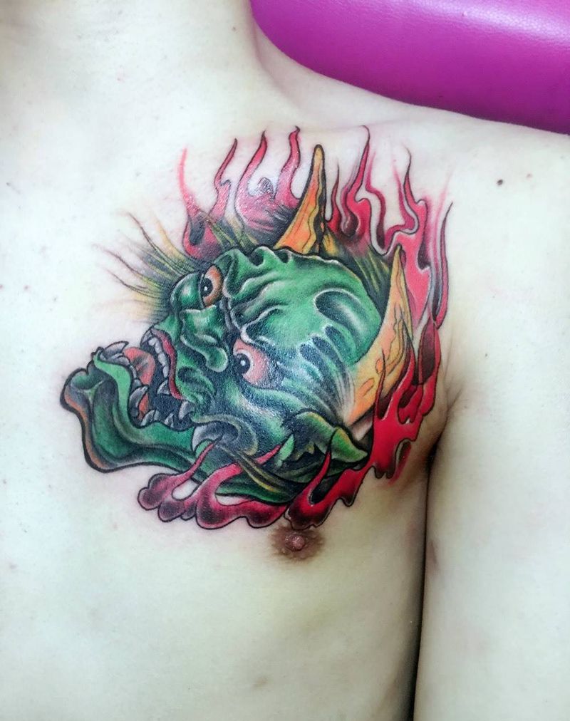 彩色般若纹身图片