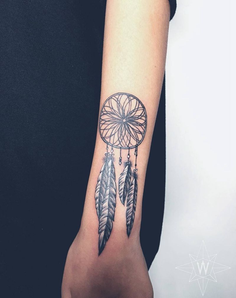 捕梦网纹身图片_成品手臂欧美静物纹身图案