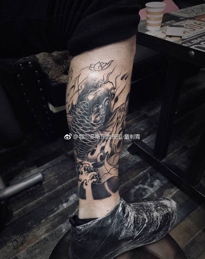 包小腿纹身图片