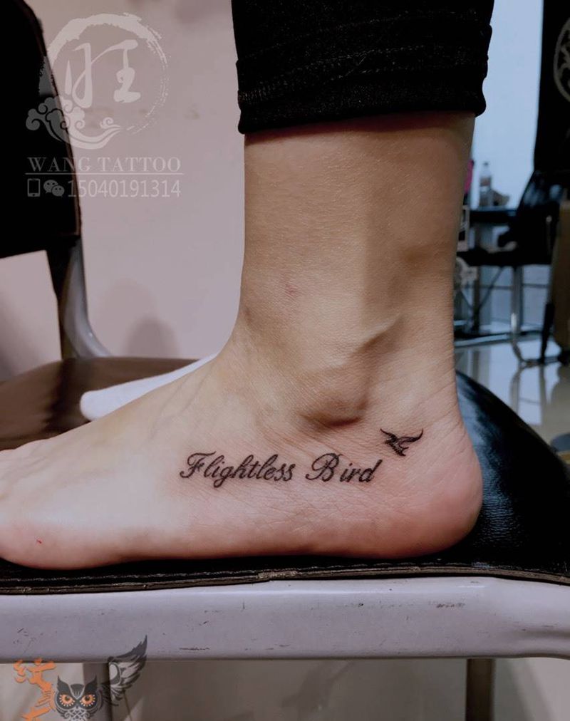 英文小清新纹身图片_成品脚部清新字符纹身图案