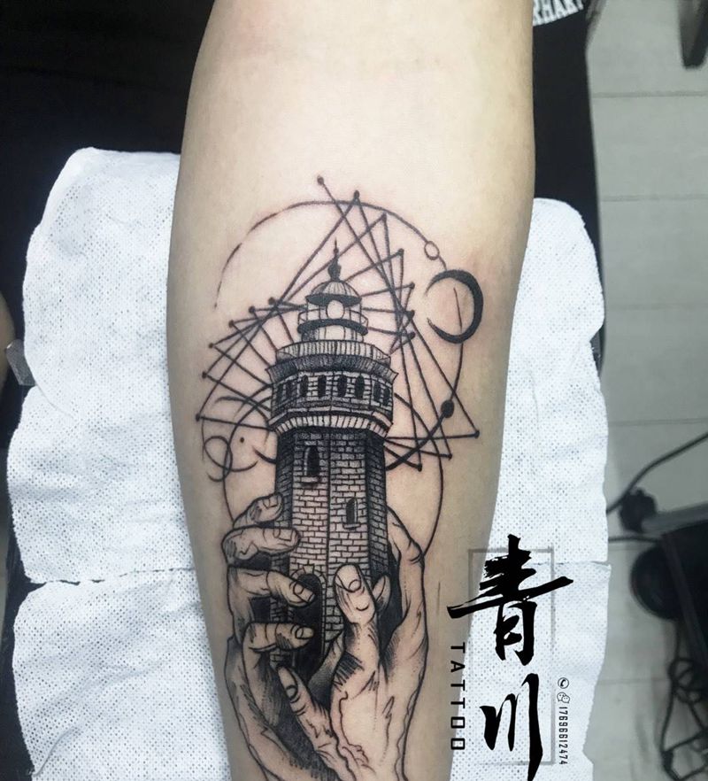 灯塔纹身图片
