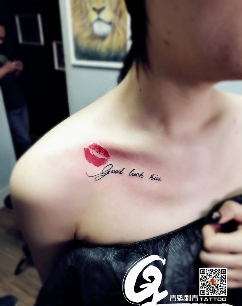 红唇纹身图片