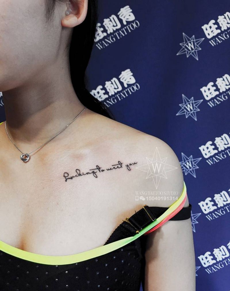 小清新英文纹身图片_成品胸部欧美清新字符纹身图案