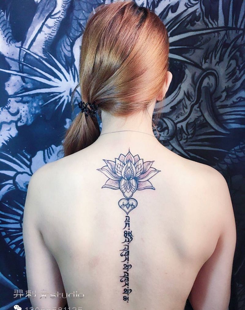 梵花纹身图片_成品背部纹身图案
