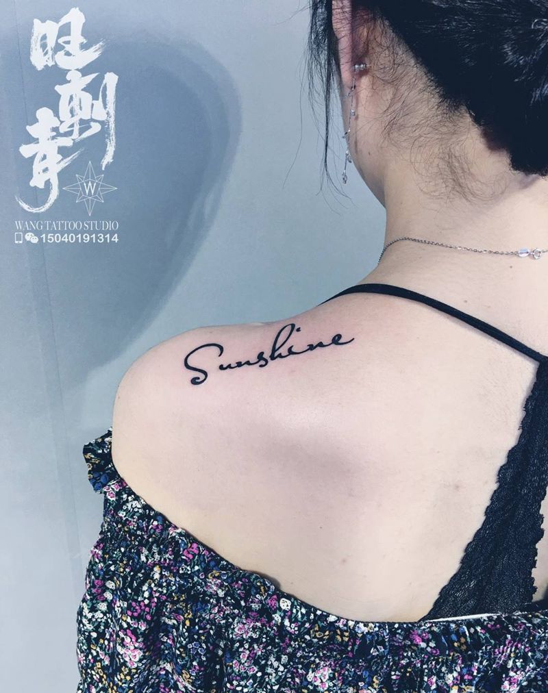 近期文字类作品纹身图片_成品肩部手臂胸部字符清新纹身图案