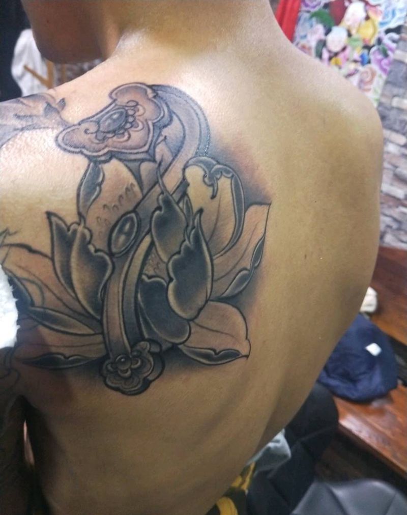 荷花,如意纹身图片