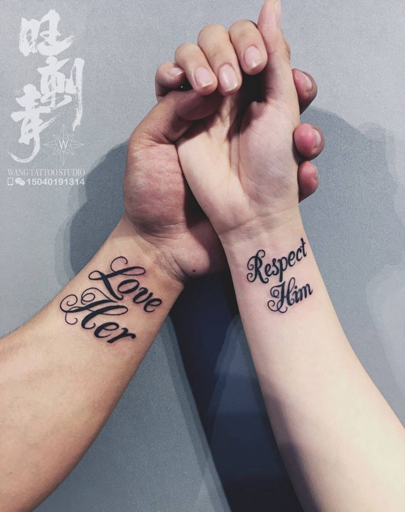 情侣纹身纹身图片_成品腰部腹部手部欧美字符纹身图案