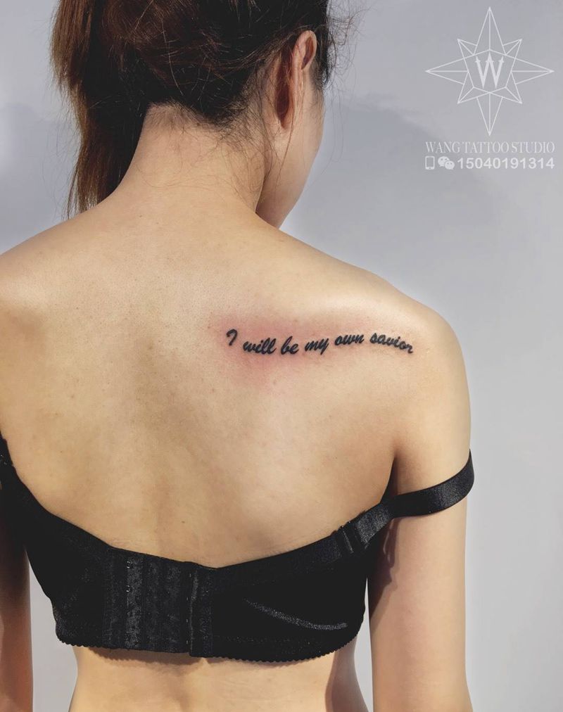 英文小清新纹身图片_成品背部欧美字符纹身图案