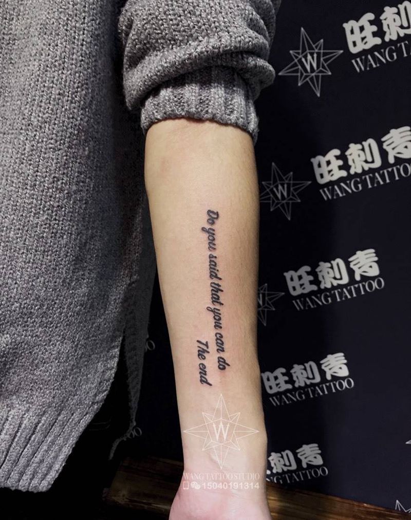 英文小清新纹身图片_成品手臂欧美清新字符纹身图案