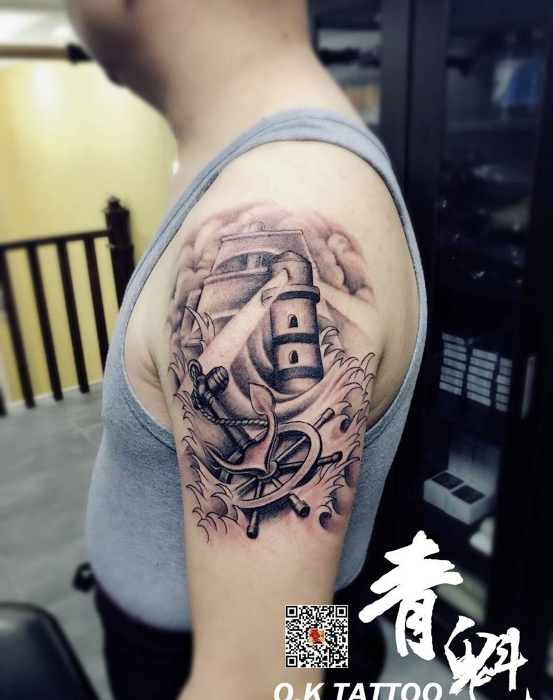 航海风纹身图片