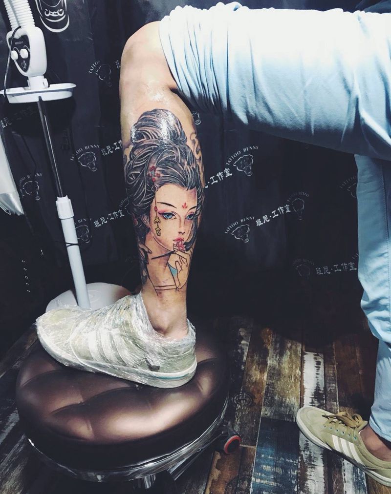 艺妓纹身图片