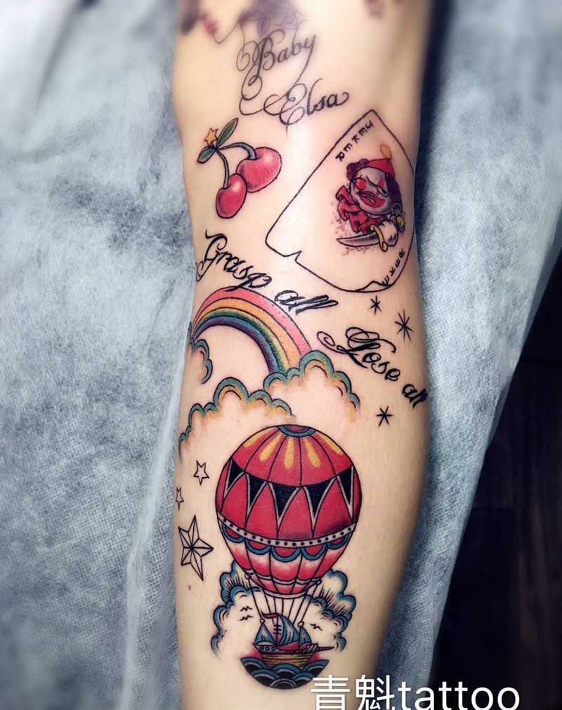 一腿小清新纹身图片