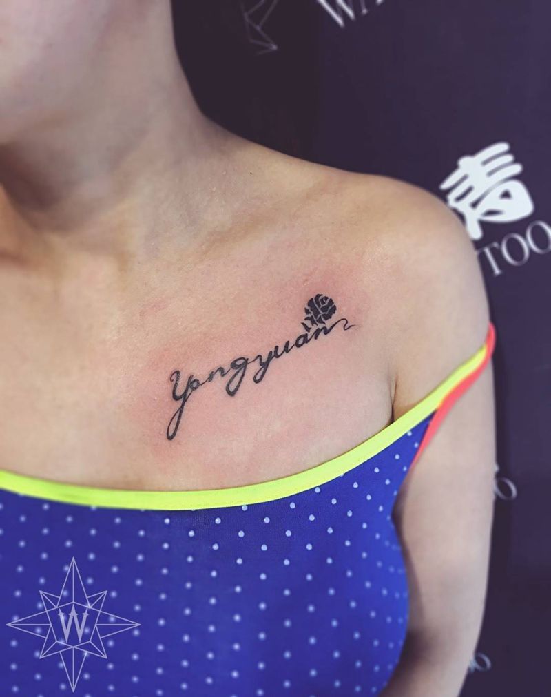 小清新纹身图片_成品胸部背部腿部欧美清新字符几何纹身图案