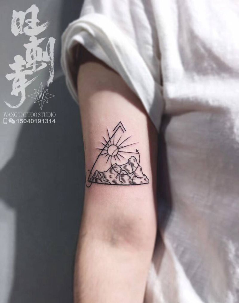 几何形小清新纹身图片_成品手臂欧美清新几何纹身图案