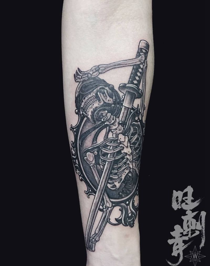 骷髅纹身图片_手臂New School纹身图案