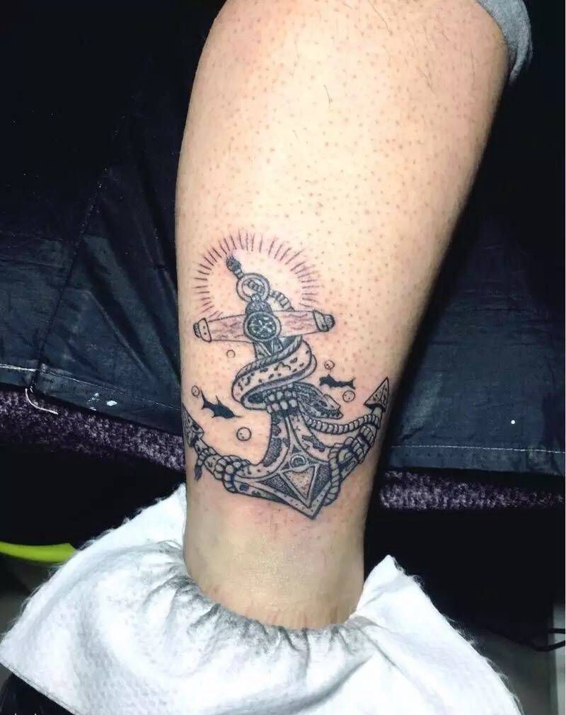 船锚纹身图片