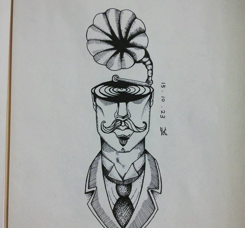 临摹纹身图片_手臂腿部肖像人物纹身图案