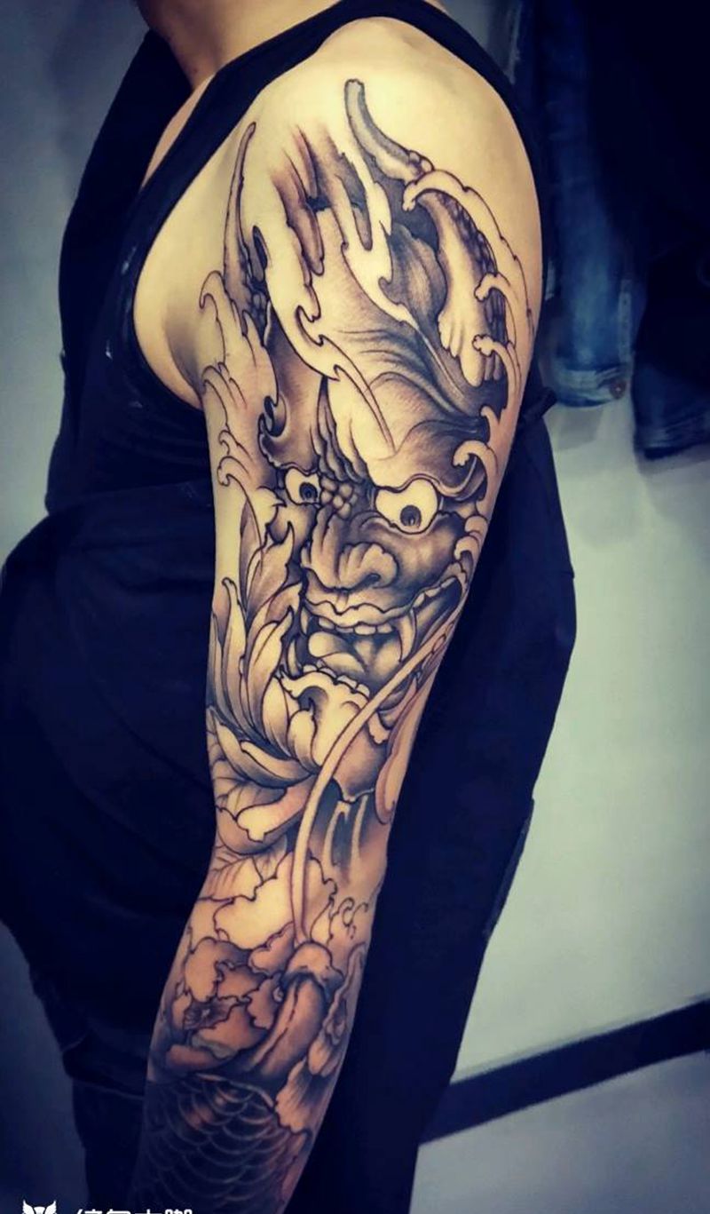 班若纹身图片_手臂新传统纹身图案
