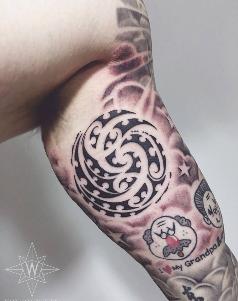 毛利部落图腾纹身图片_成品手臂欧美图腾纹身图案