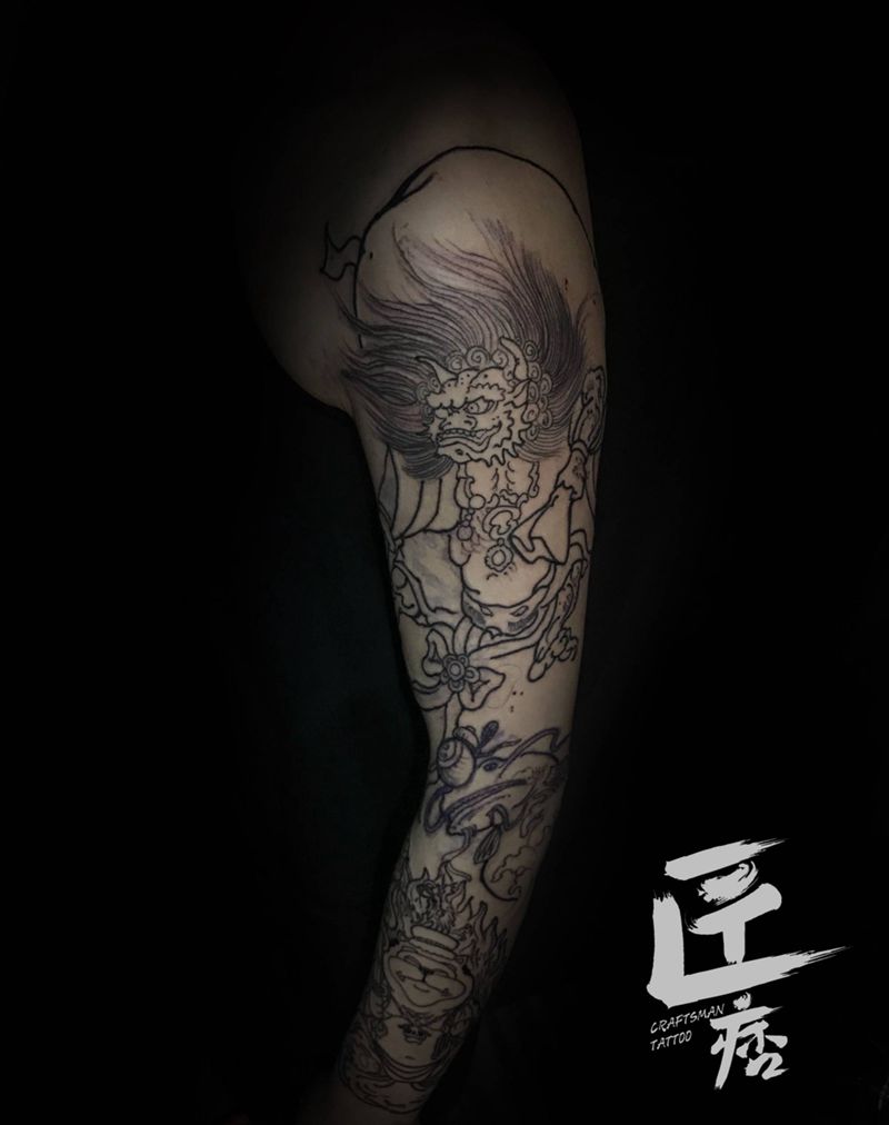 卡通花臂纹身图片