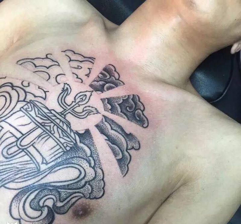 未完工纹身图片