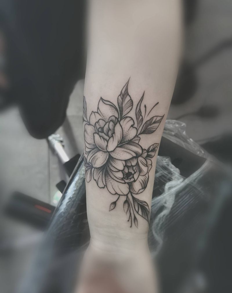 素花纹身图片_手臂纹身图案