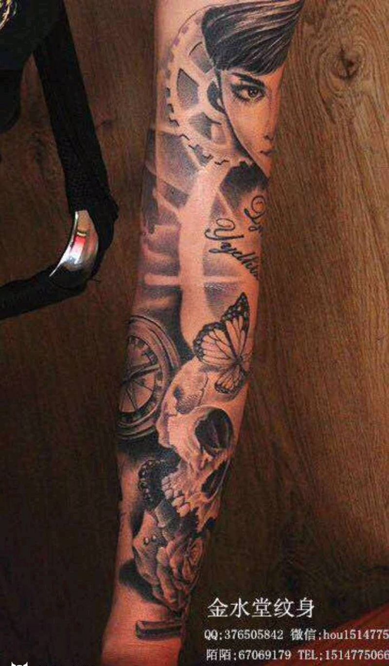 原创欧美写实纹身图片_手臂花臂原创纹身图案