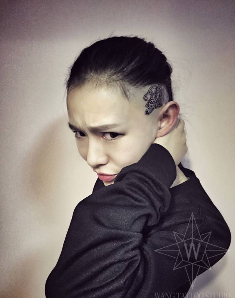 花体英文纹身图片_成品欧美字符头部纹身图案