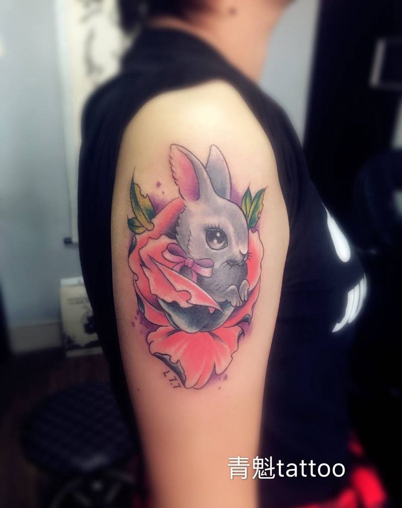 兔纹身图片