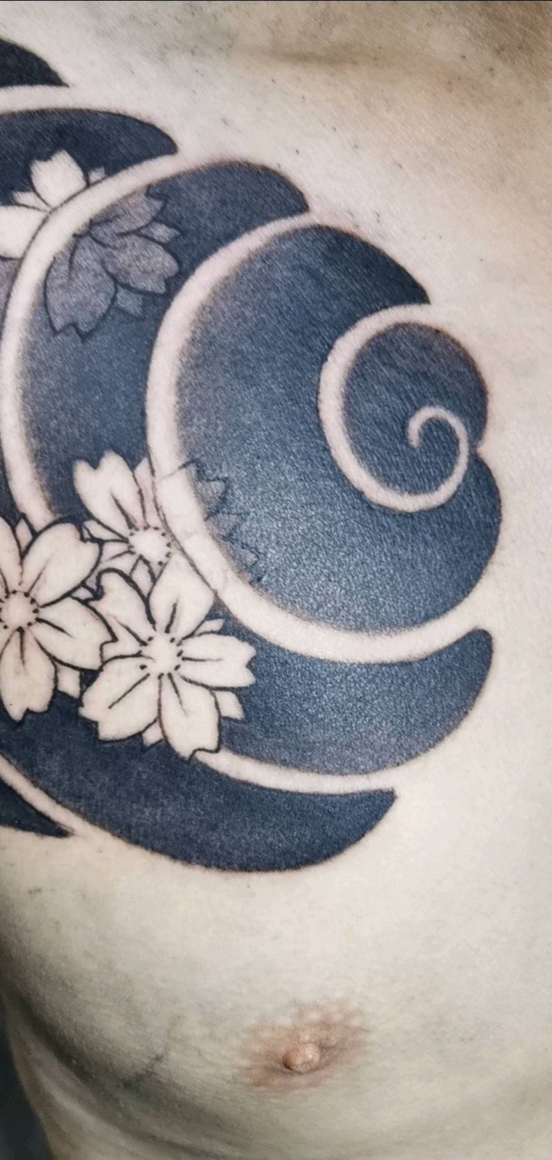 半甲遮盖大臂，未完纹身图片_手臂纹身图案