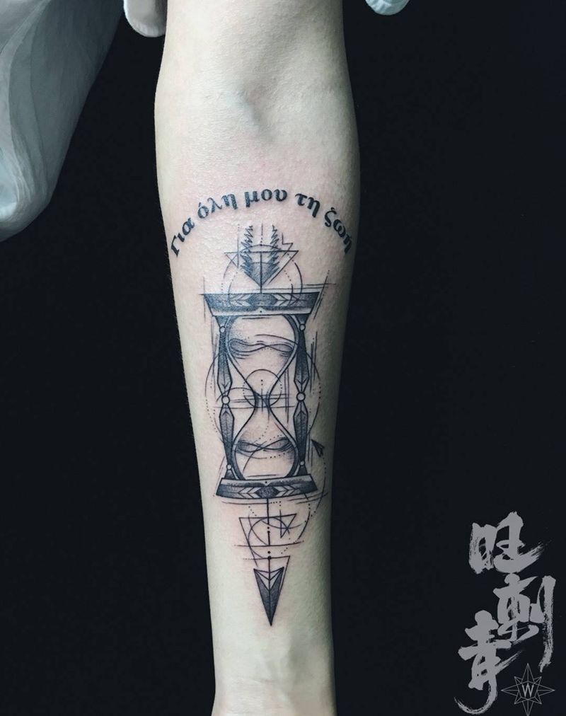 沙漏纹身图片