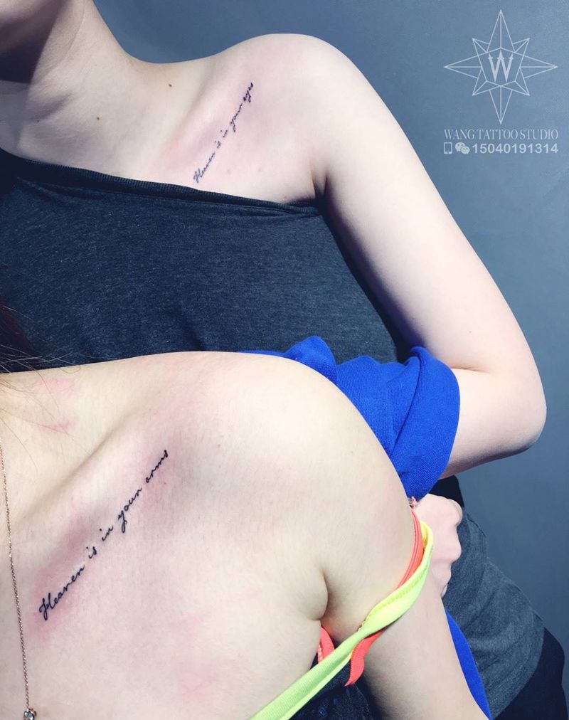 英文纹身图片_成品锁骨欧美字符纹身图案