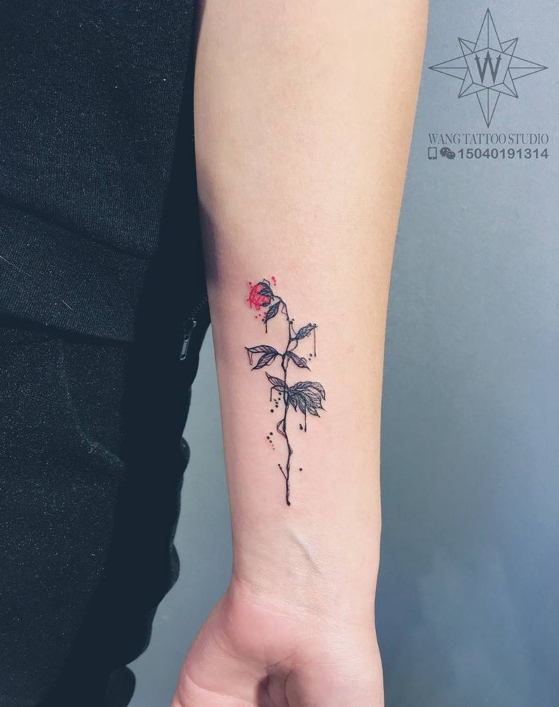 几枚小作纹身图片_成品手部脚部手臂肩部欧美清新植物字符纹身图案