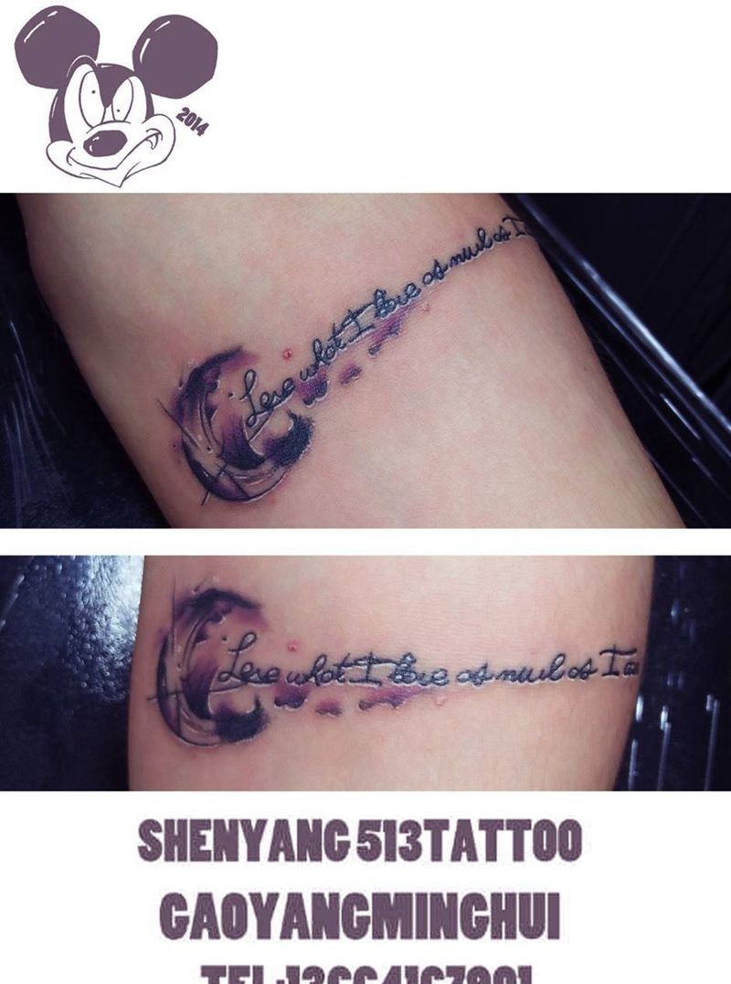 按顾客要求设计纹身图片_成品手臂清新原创字符纹身图案