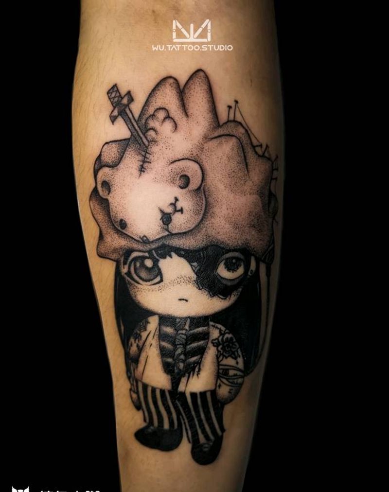 POPMART纹身纹身图片_手臂腿部点刺纹身图案