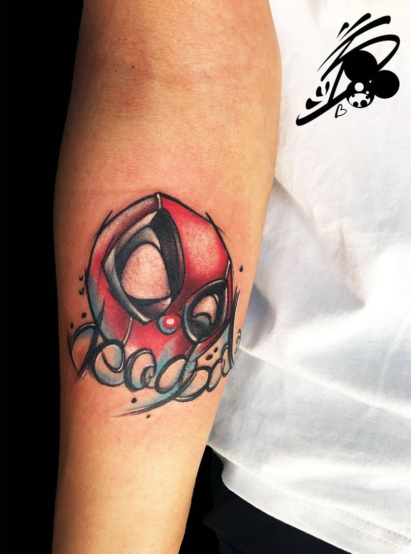 死侍纹身图片_手臂New School死侍漫威复仇者联盟纹身图案