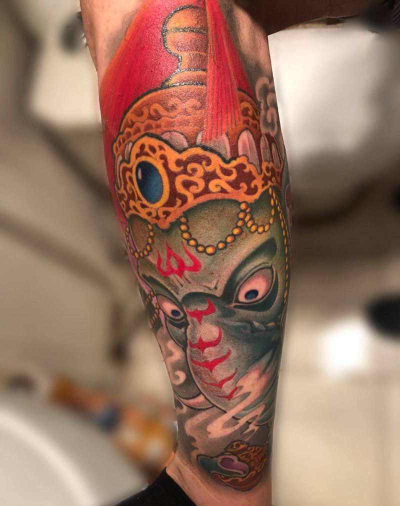 象神包小腿纹身图片_腿部新传统小伟刺青纹身图案