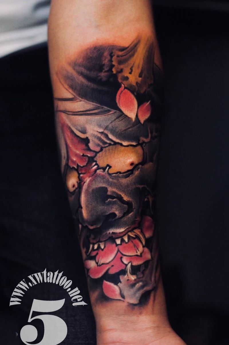 新传统般若-武非纹身图片_小伟刺青传统手臂纹身图案