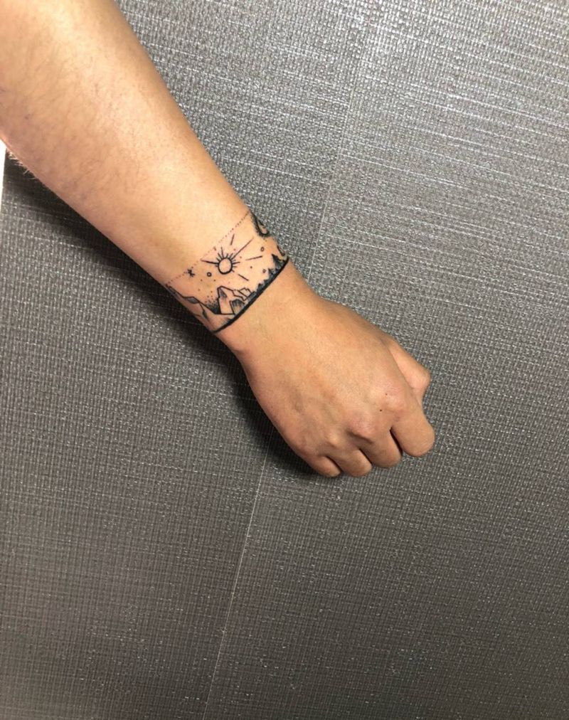 原创臂环作品纹身图片_成品手臂清新原创纹身图案