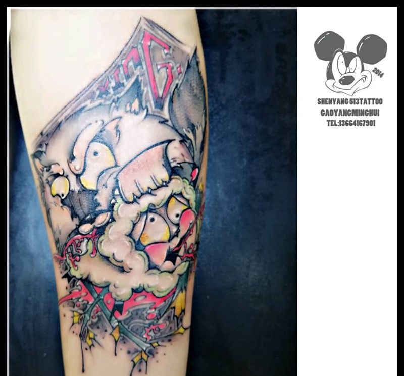 原创小臂纹身图片_手臂欧美字符动物植物原创成品纹身图案