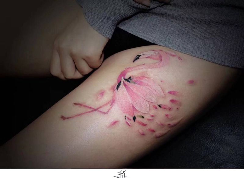 火烈鸟纹身图片