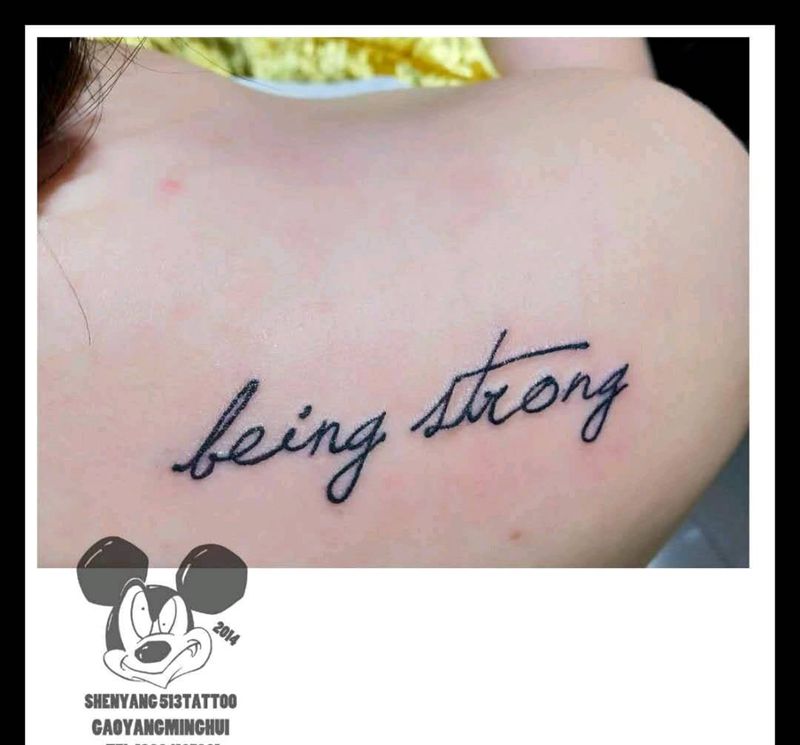 小清新英文纹身图片_肩部清新字符原创成品纹身图案