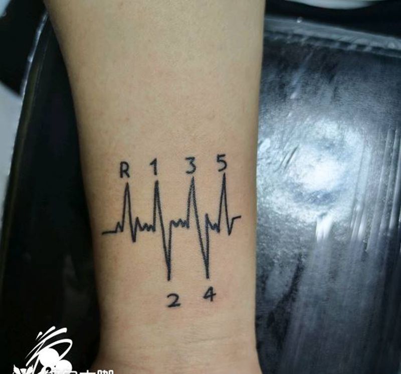 心电图纹身图片_手臂几何心电图小清新手腕纹身图案