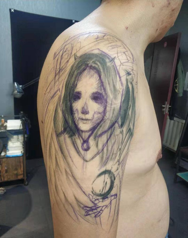 消失的前女友纹身图片_新传统纹身图案