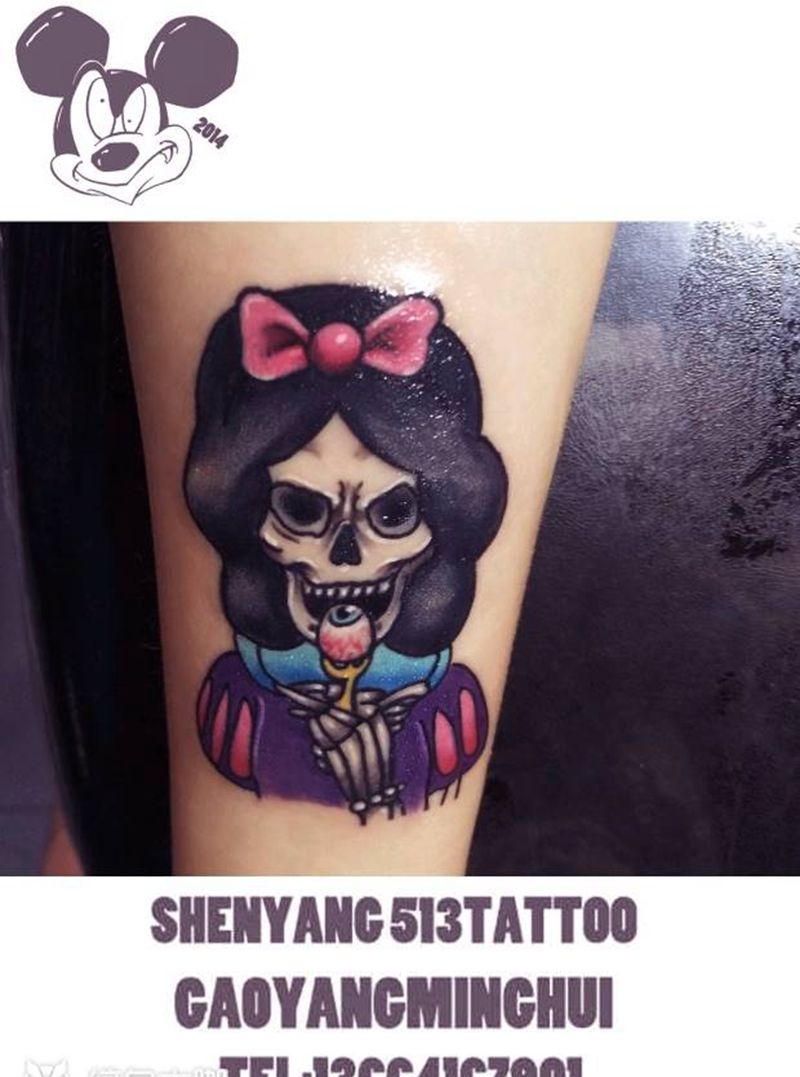 白雪公主纹身图片_手臂欧美清新人物鬼神成品纹身图案