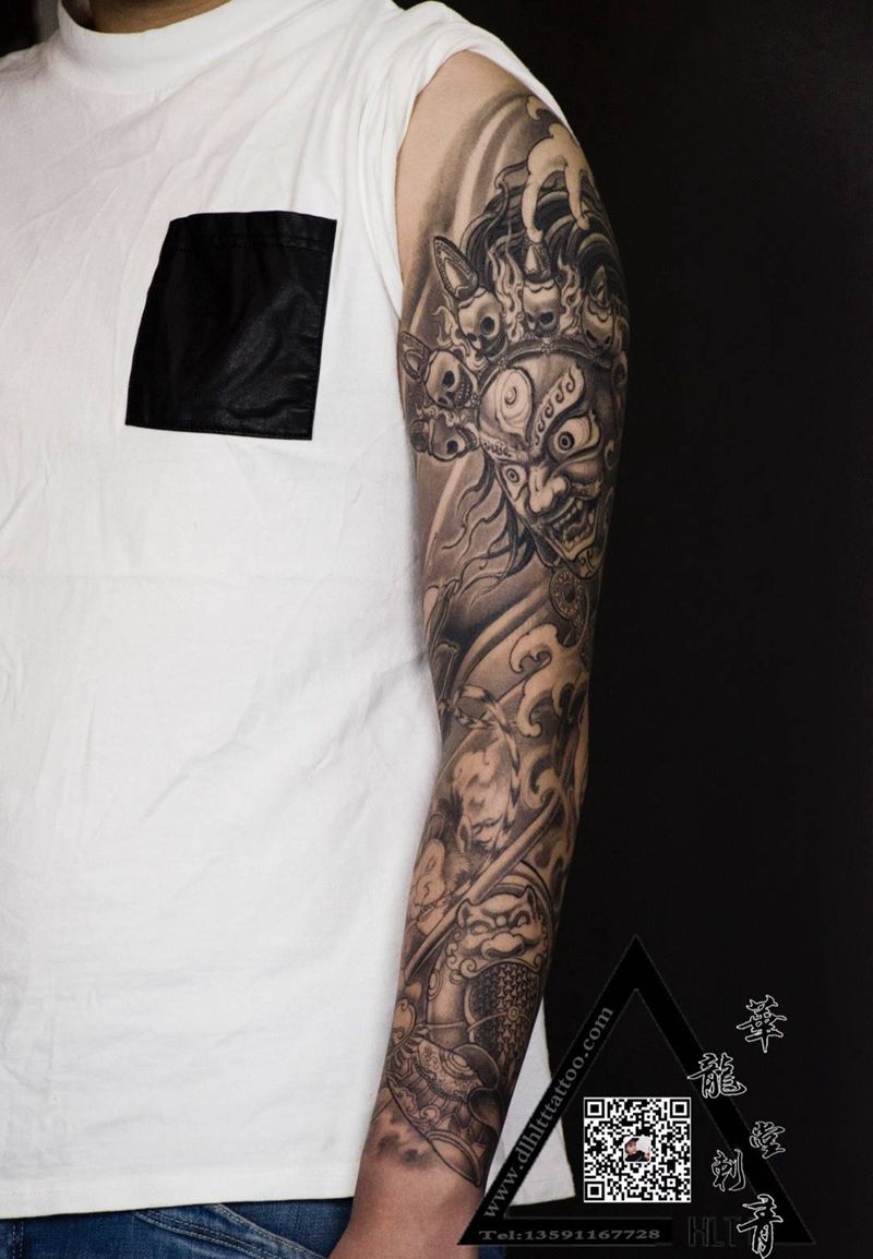 底色已完纹身图片