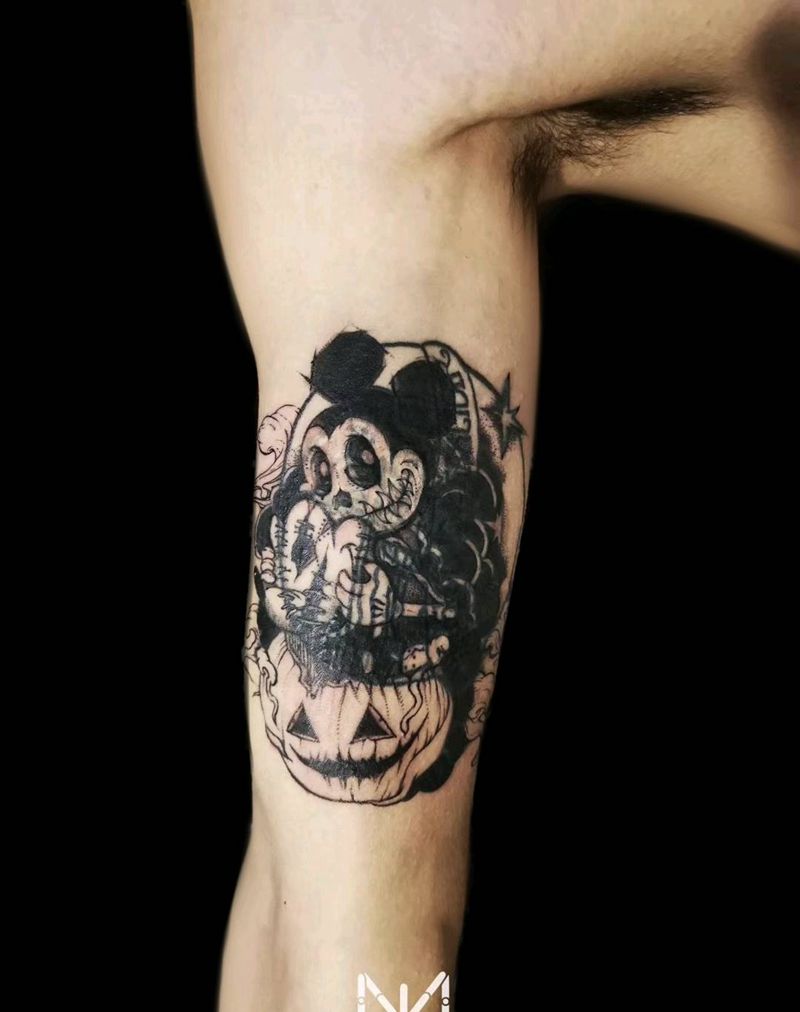 覆盖米老鼠纹身图片_几何纹身图案