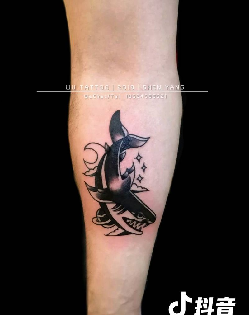 Old School 鲨鱼纹身图片_欧美动物成品纹身图案